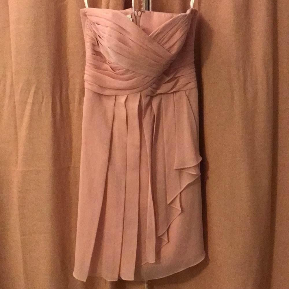 David’s Bridal pink bridesmaid dress